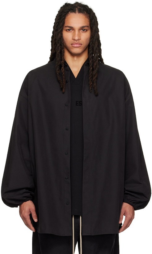 Photo: Essentials Black Spread Collar Shirt