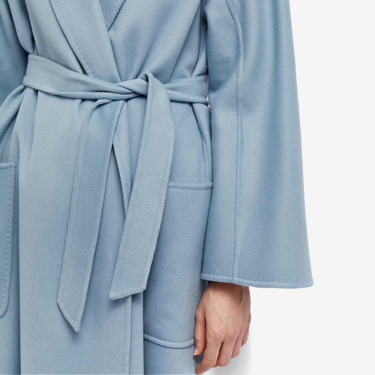 Max Mara Women's Cadmio Maxi Overcoat in Light Blue Max Mara