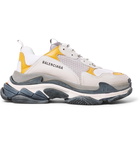 Balenciaga - Triple S Mesh, Nubuck and Leather Sneakers - Men - Multi