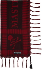 mastermind WORLD Red & Black Fringed Stole Scarf