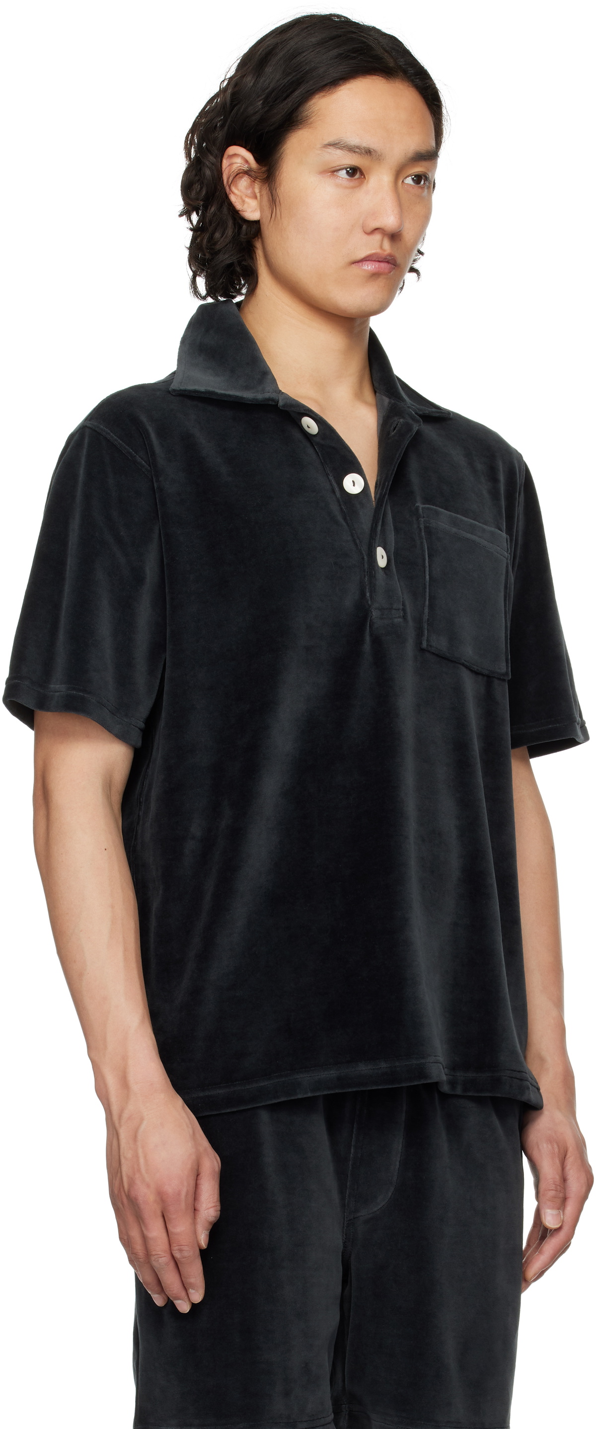 OAS Black Girona Velour Polo OAS