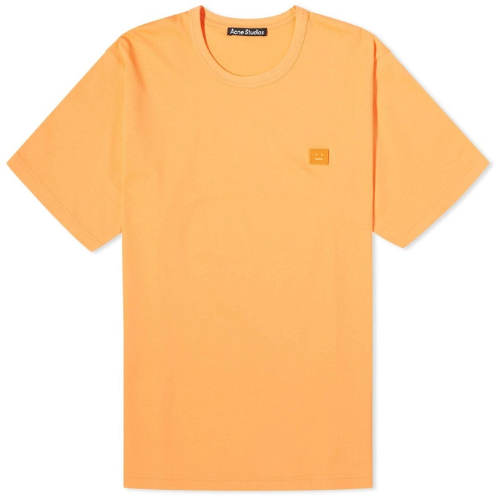 Photo: Acne Studios Men's Exford Face T-Shirt in Mandarin Orange