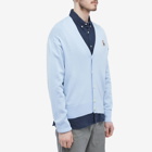 Maison Kitsuné Men's Dressed Fox Patch Relaxed Cardigan in Pale Blue