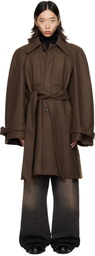 EGONlab Brown Long Raglan Coat