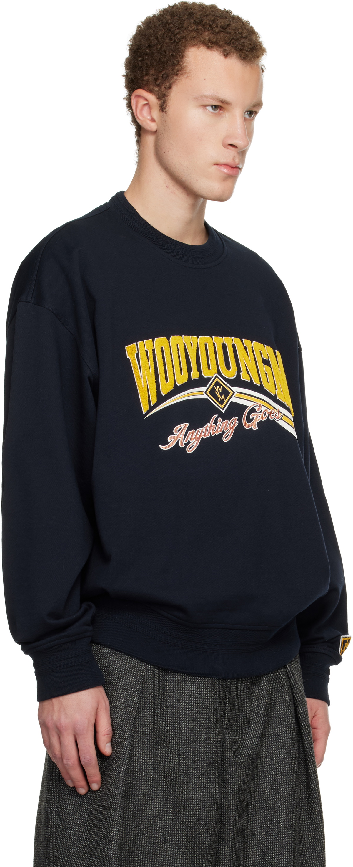WOOYOUNGMI Navy Lenticular Logo Sweatshirt