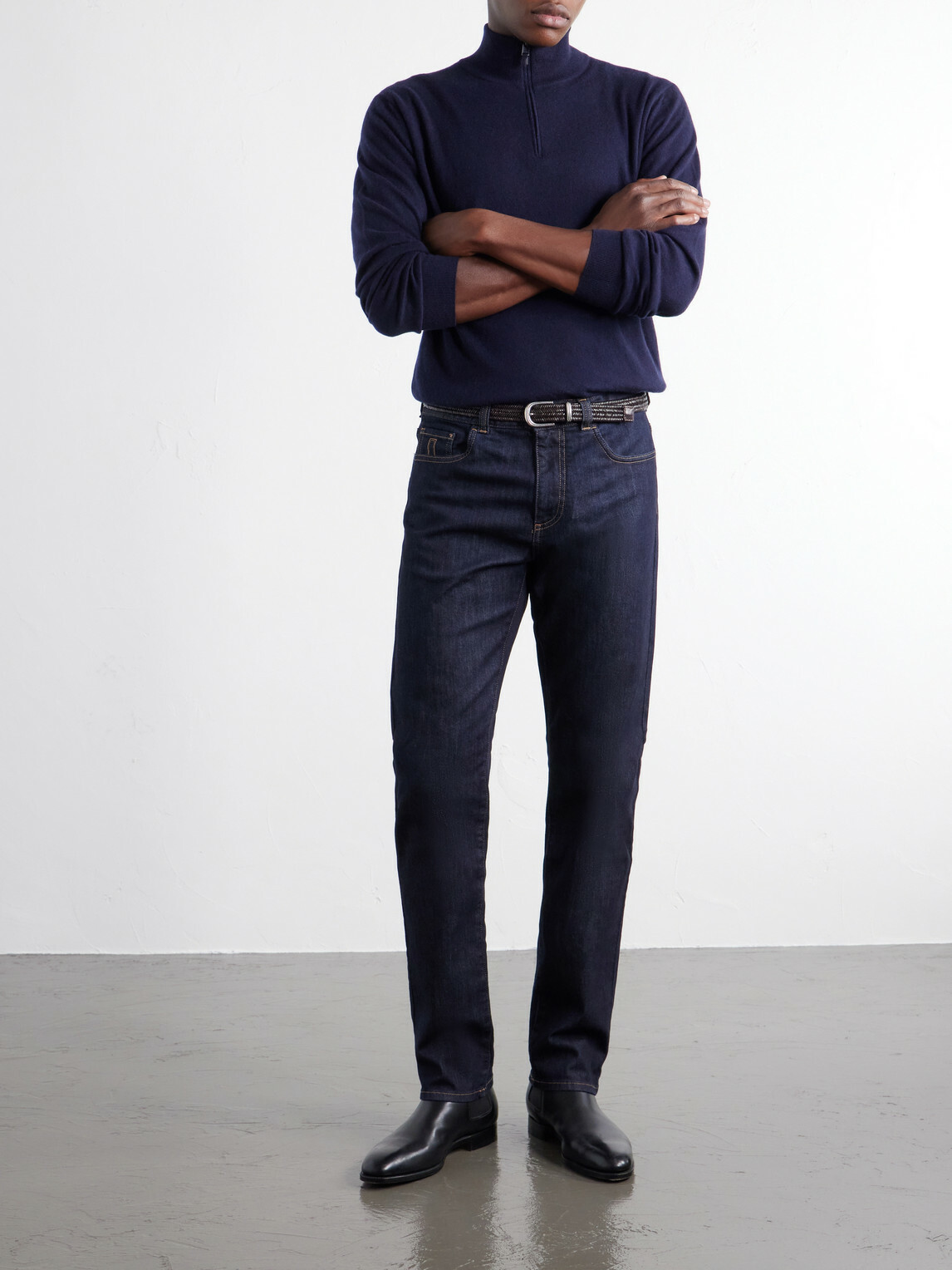 Canali - Cashmere Half-Zip Sweater - Blue