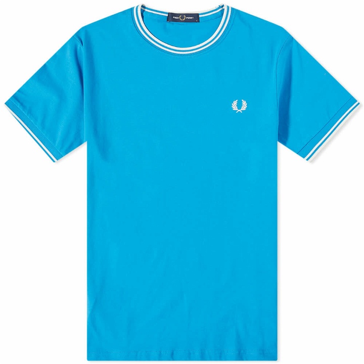 Photo: Fred Perry Men's Twin Tipped T-Shirt in Kingfisher