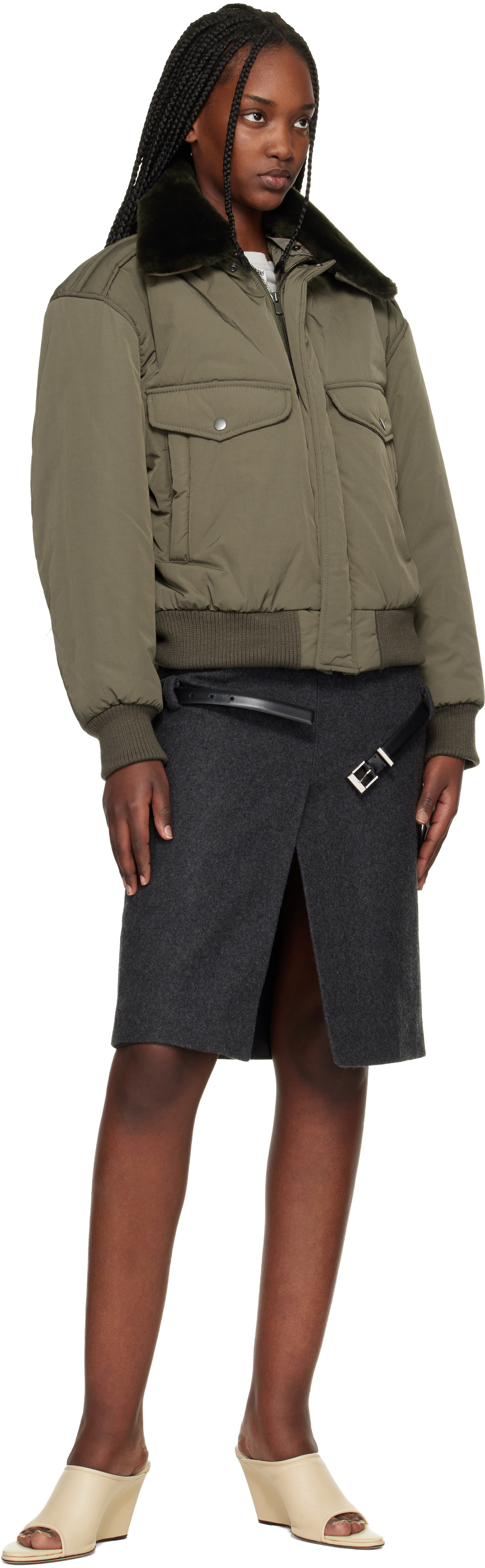 Commission Khaki Midtown Nylon Bomber Jacket