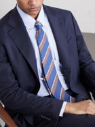 De Petrillo - 7cm Striped Silk and Linen-Blend Tie
