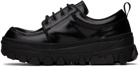 AMOMENTO Black Lace-Up Loafers