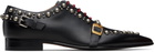 Valentino Garavani Black Calfskin Mockers Derbys