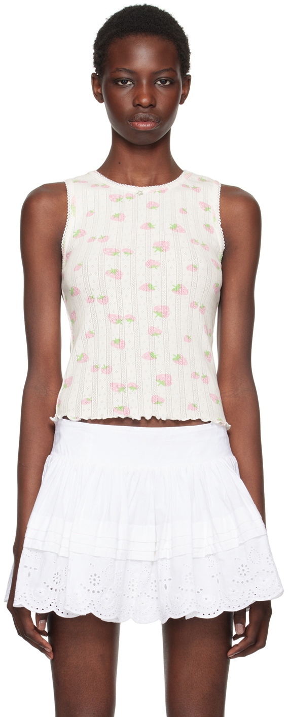 Sandy Liang SSENSE Exclusive White Clipper Tank Top