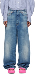 Balenciaga Blue Pull-Up Jeans