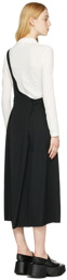 Y's Black Wool Midi Skirt