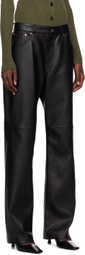 Recto Black Greta Faux-Leather Pants