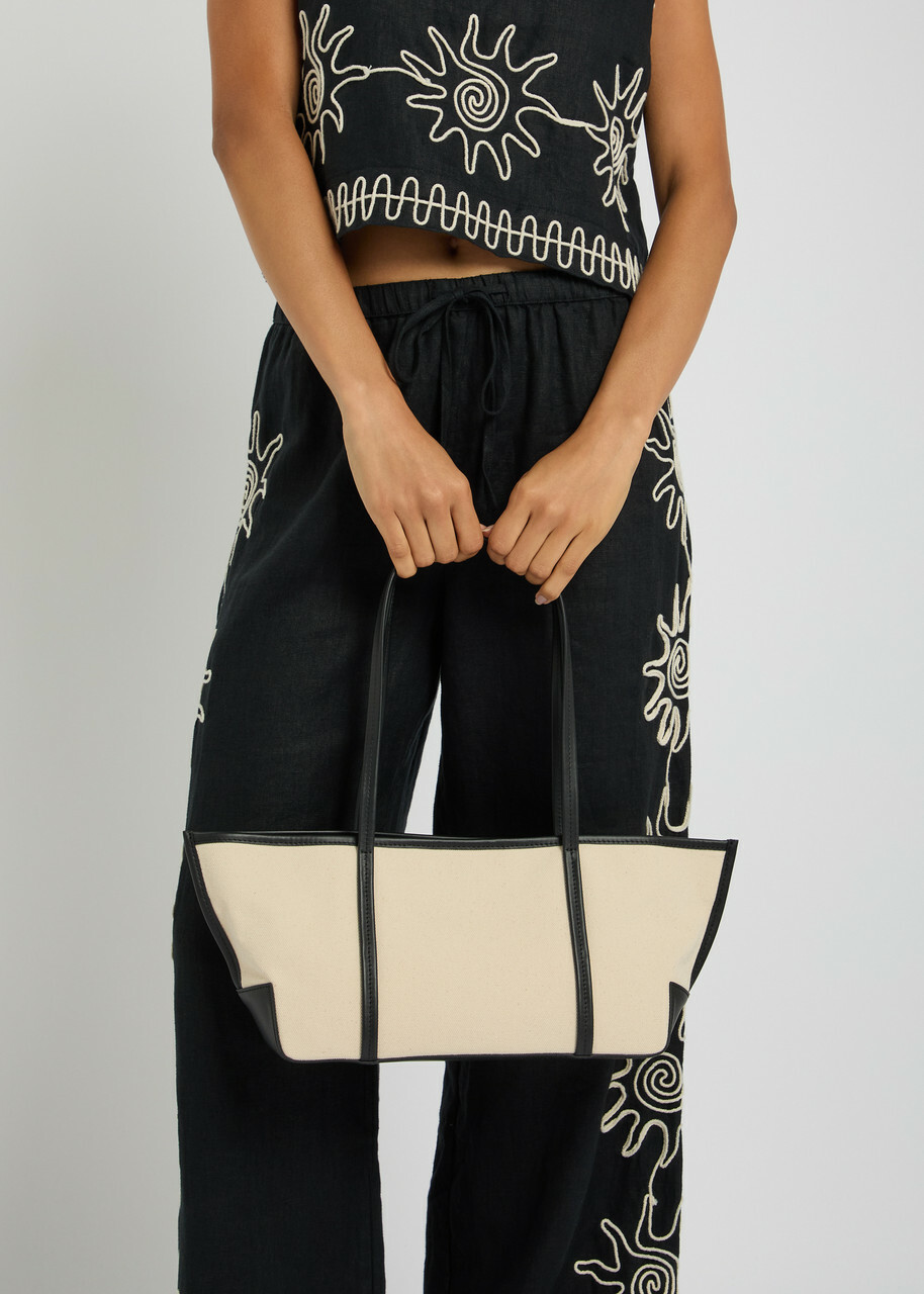 ST. Agni Slim Bateau Small Canvas Tote bag - White - One Size