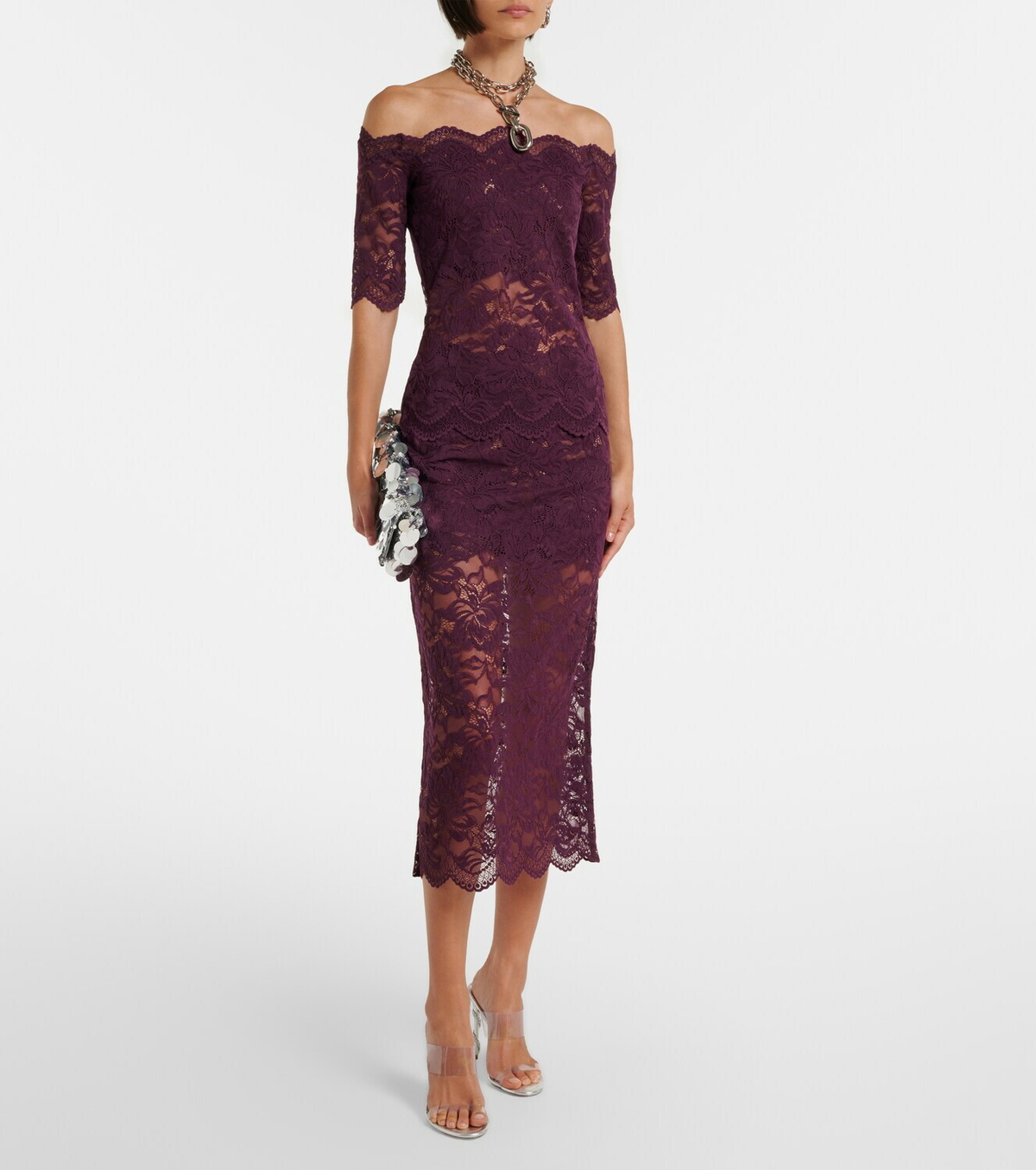Rabanne Off-shoulder lace top