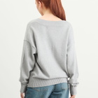 Good American Women's Knit Deep V Knit Sweater in Melange Grey