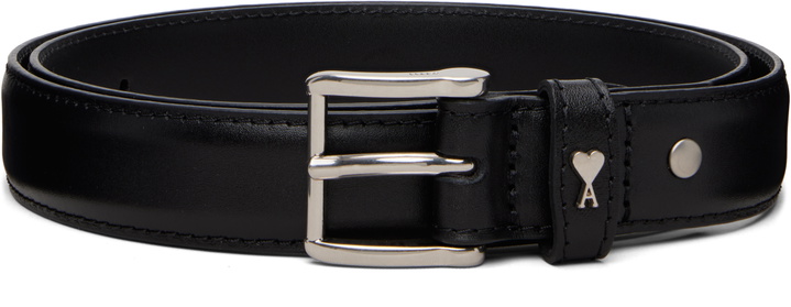 Photo: AMI Paris Black Cowhide Leather Paris Paris Belt
