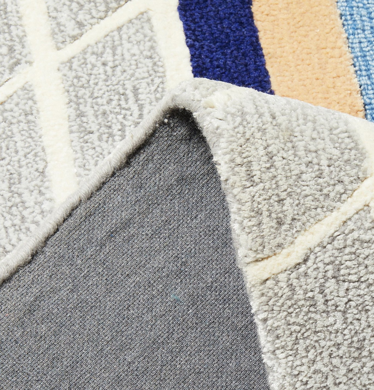 Pieces - Net Patterned Rug, 4' x 6' - Blue