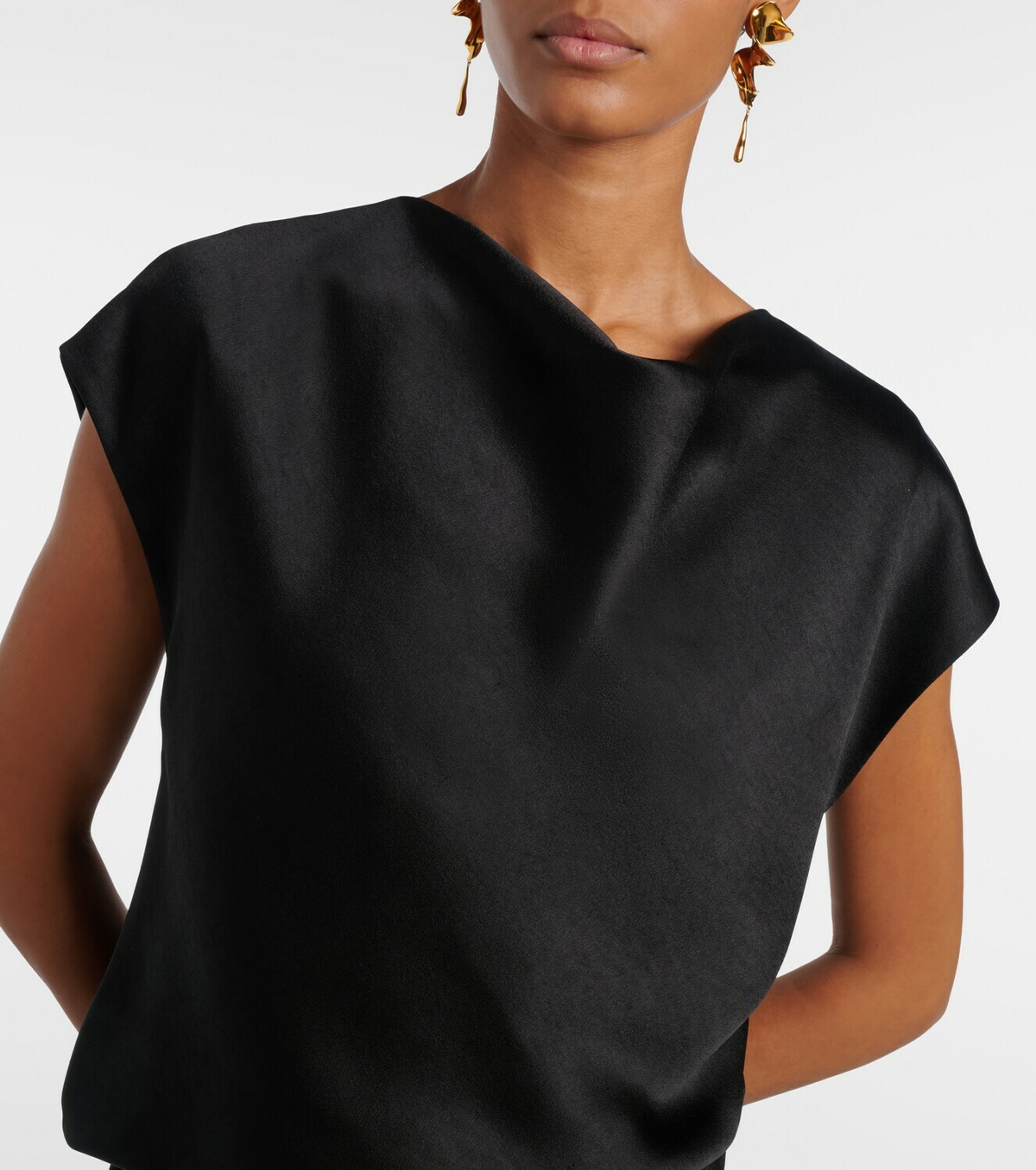 Vince Draped satin midi dress
