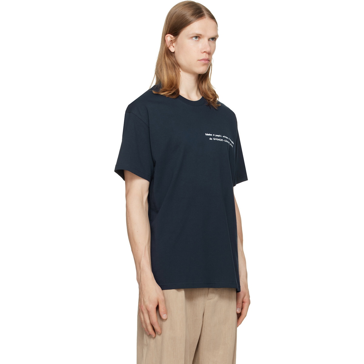 Givenchy Navy Archives Print Cotton T-shirt
