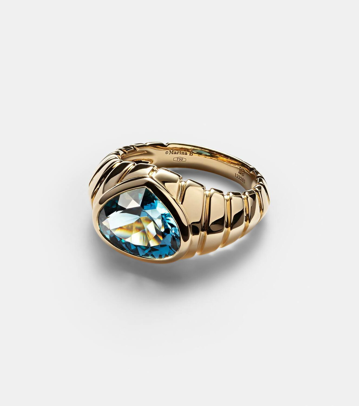 Marina B Timo 18kt gold ring with topaz