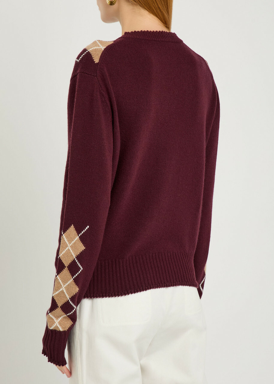 Chloe Argyle-intarsia Wool and Cashmere-blend Jumper Multicoloured