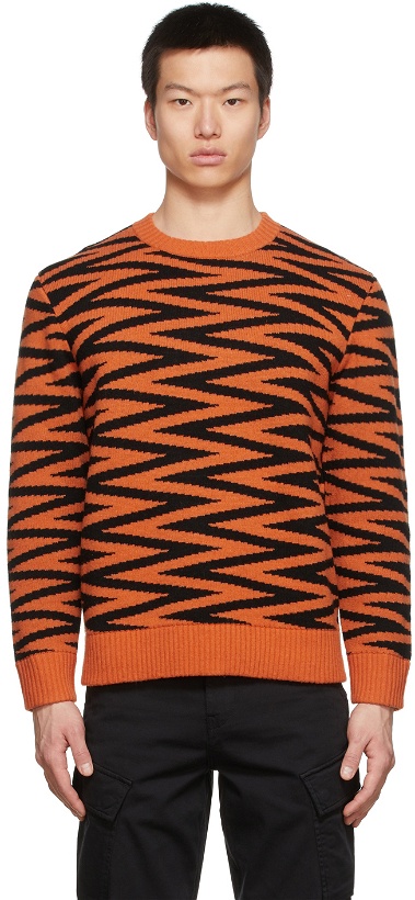 Photo: Levi's Vintage Clothing Orange & Black The Shocking Truth Wool Crewneck Sweater