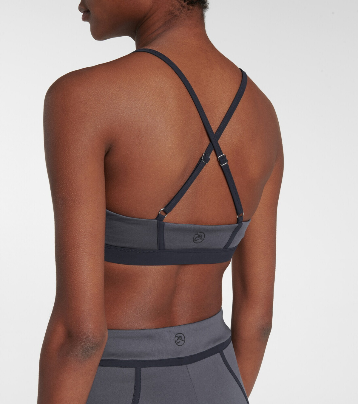 Fendi Striped Stretch Sports Bra in Blue