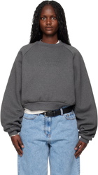 Fear of God ESSENTIALS Gray Holiday Embossed 90s Raglan Crewneck Sweatshirt