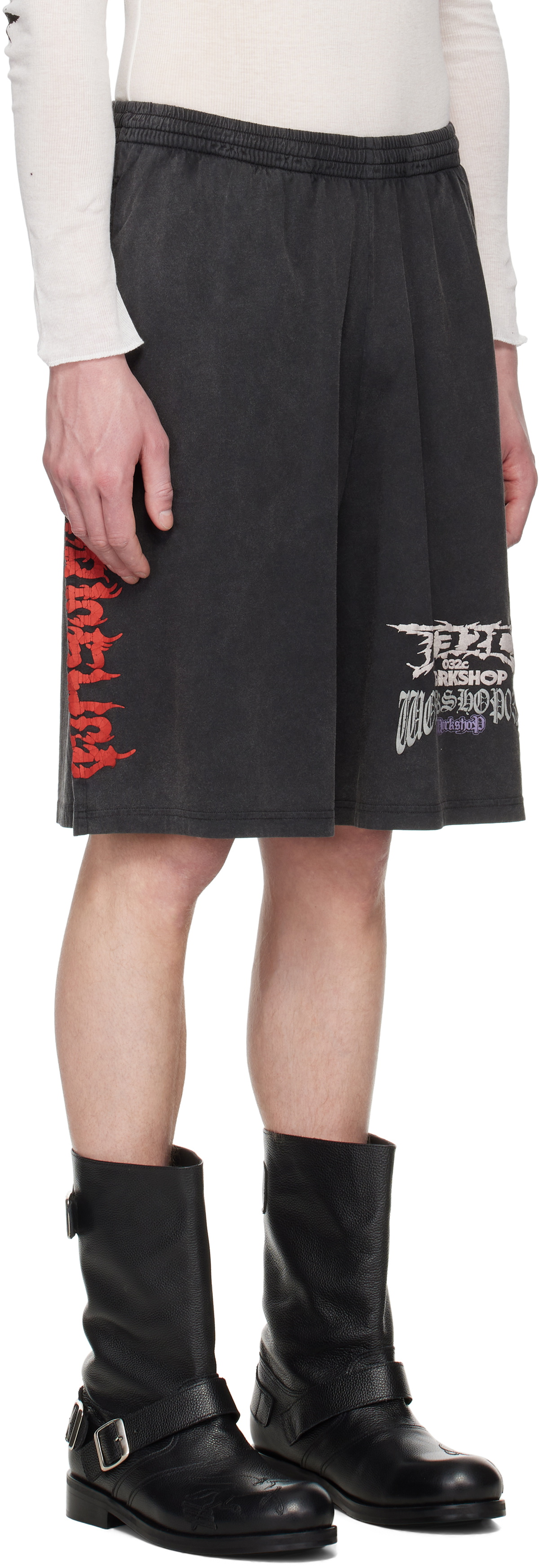 032c Black Telepresence Comfort Shorts