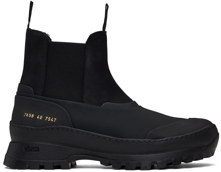 Photo: Common Projects Black Hiker Chelsea Boots