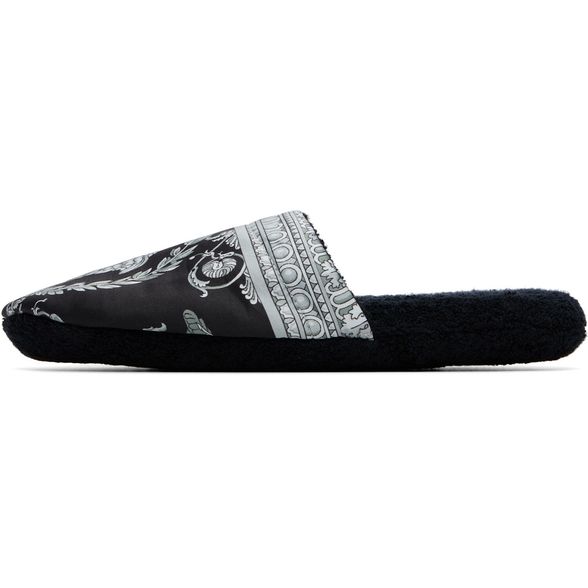 Versace Black 'I Heart Baroque' Slippers
