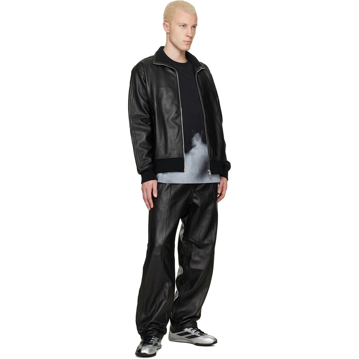 adidas Originals Black A-Type Firebird TT Leather Jacket