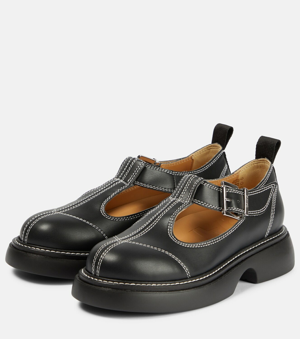 GANNI 厚底メリージェーン 23cm Ganni Faux leather Mary Jane flats GANNI