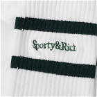 Sporty & Rich Serif Logo Socks in White/Forest