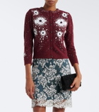 Jacques Wei Embellished floral wool-blend cardigan