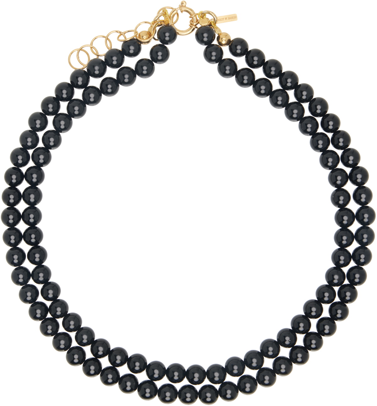 Ernest W. Baker Gold & Green Oval Stone Necklace Ernest W. Baker