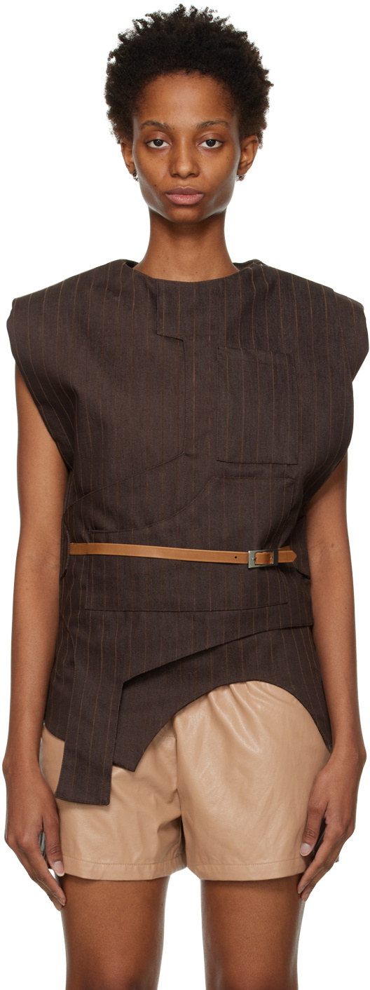 Luar Brown Paneled Tank Top