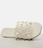 Loewe Petal Anagram leather slides
