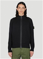 Stone Island - Compass Patch Zip Up Sweater in Black