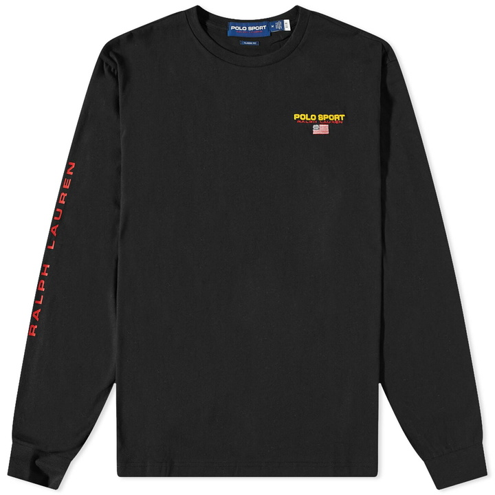 Photo: Polo Ralph Lauren Men's Long Sleeve Polo Sport T-Shirt in Polo Black/Gold