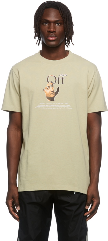 Photo: Off-White Taupe Caravaggio Hand Graphic T-Shirt