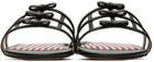 Thom Browne Black 3-Bow Slide Sandal