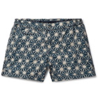 Incotex - Slim-Fit Short-Length Printed Swim Shorts - Men - Storm blue