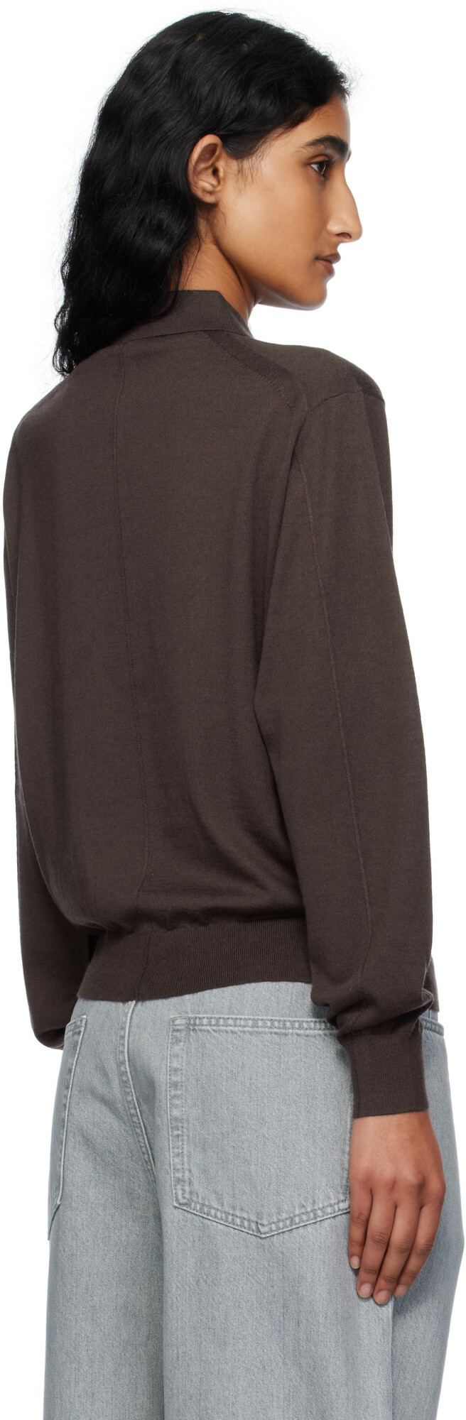 6397 Brown Long Sleeve Polo