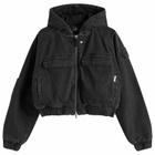 Represent Women's Crash Cropped Denim Jacket in Washed Black