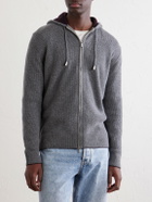 Eleventy - Ribbed Cashmere Zip-Up Hoodie - Gray