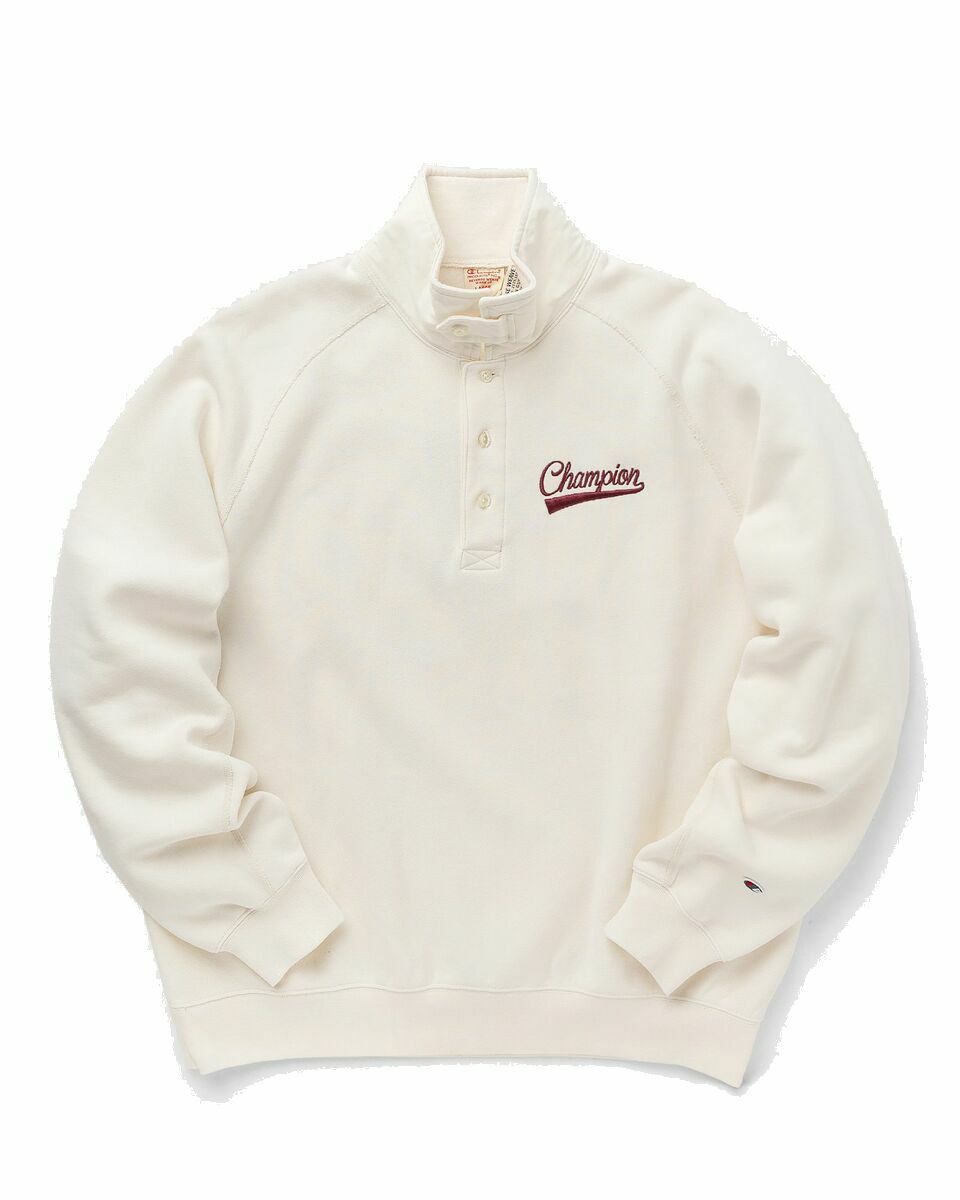 Photo: Champion Polo Neck Sweatshirt White/Beige - Mens - Half Zips